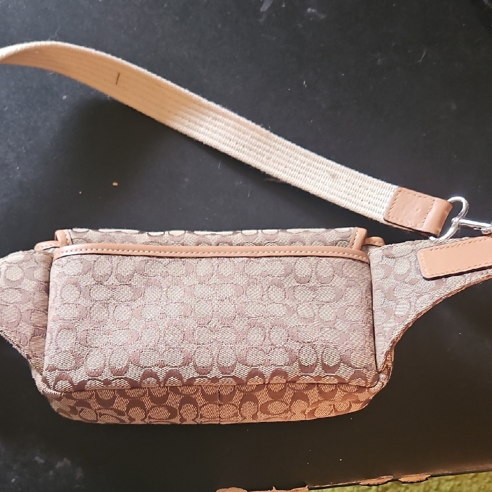 Brown Patterned Belt Bag with Buckle - Picture 2 of 6